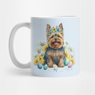 Cute Yorkshire Terrier Happy Easter Eggs Mug